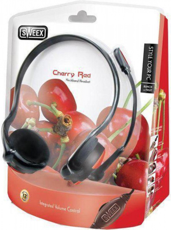 Cherry Red Neckband Headset